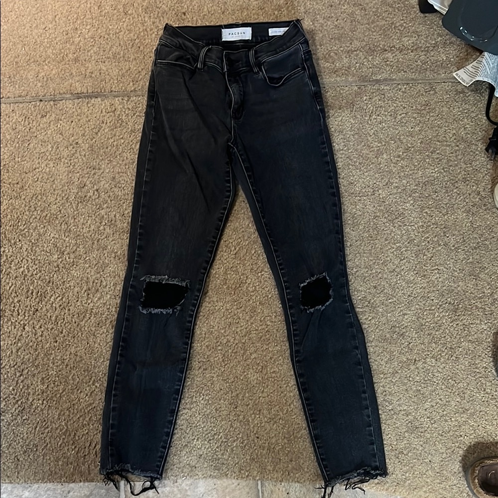 PacSun Black Skinny Distressed Jeans